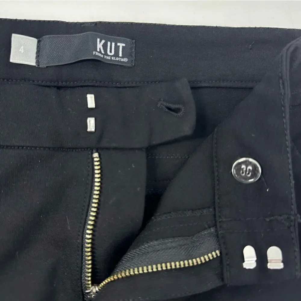 KUT FROM THE KLOTH Mia Ankle Skinny Pants Ponte Knit High Rise Black Sz 4